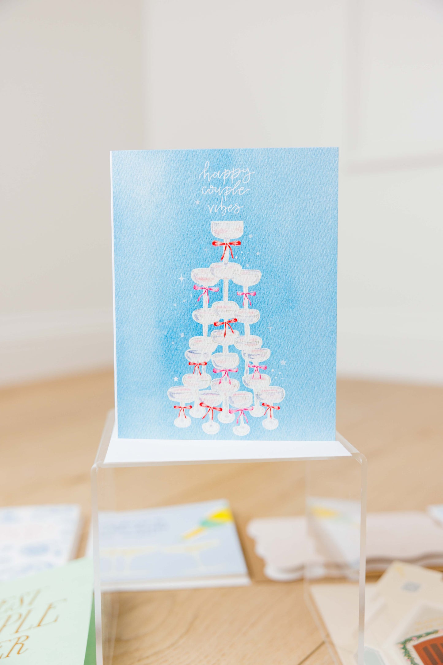 Champagne Tower Happy Couples Card