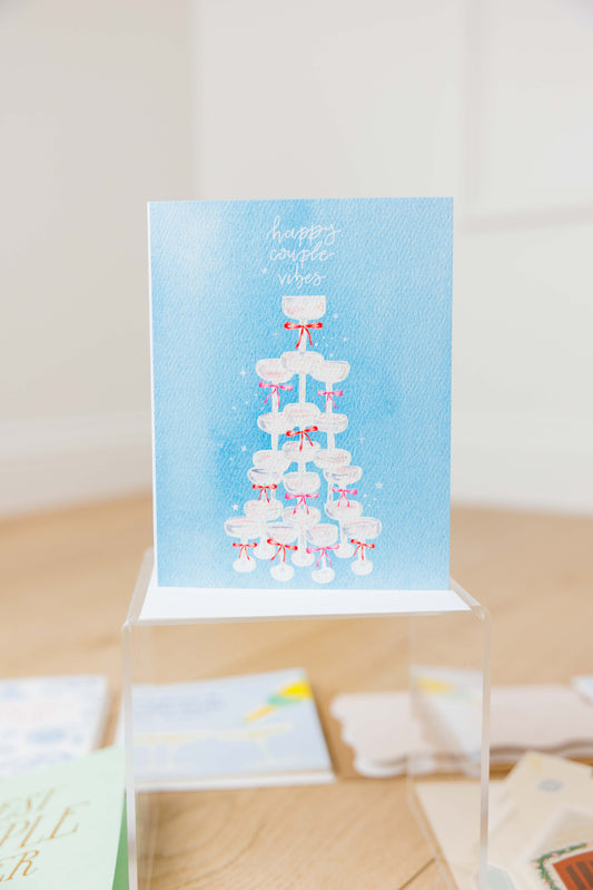 Champagne Tower Happy Couples Card