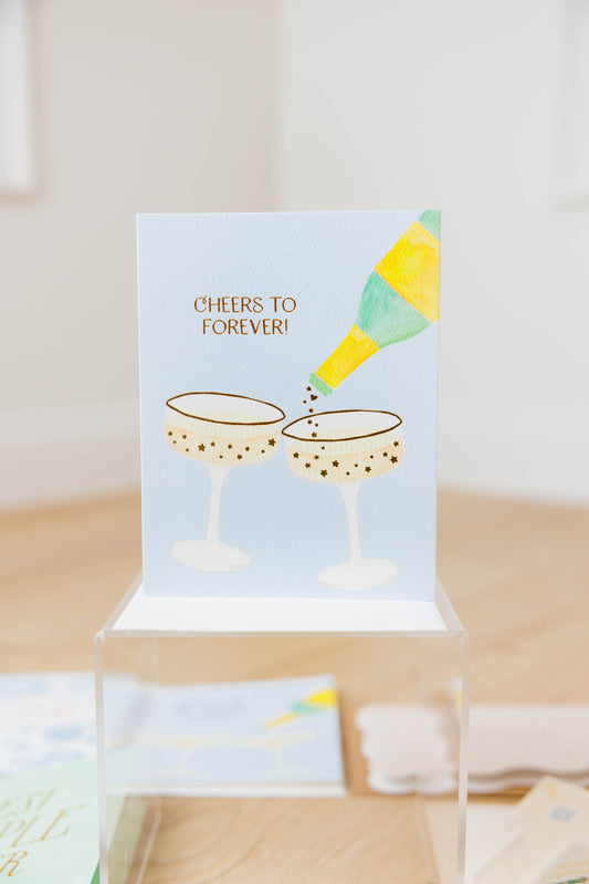 Cheers Forever Wedding Card