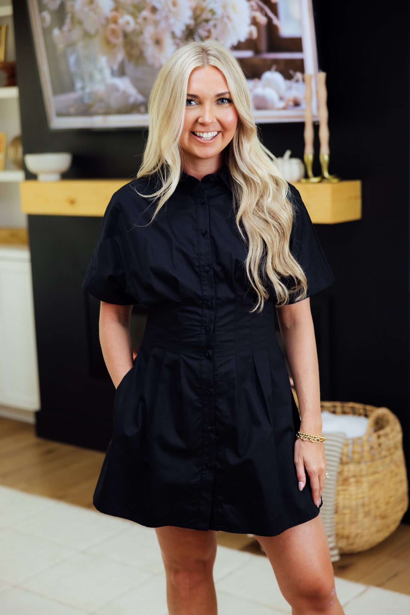 Black Button Up Dress