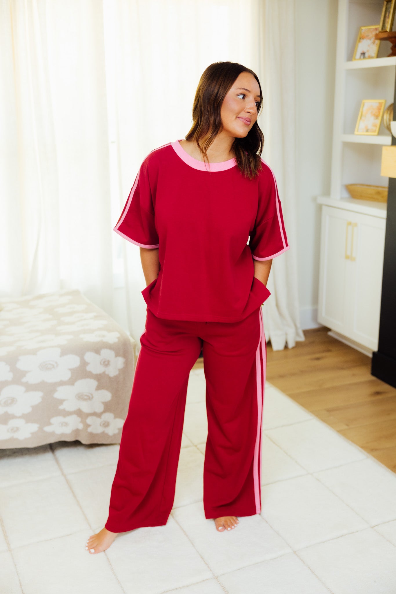 Cherry French Terry Pant Set