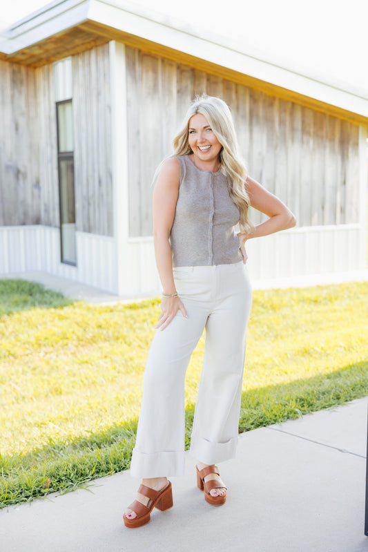 Denim Cuff Pants