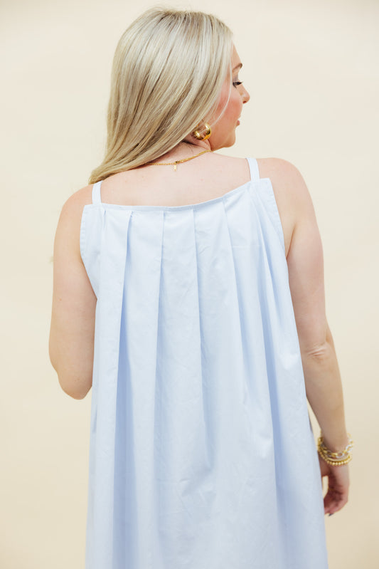 Light Blue Poplin Mini Dress