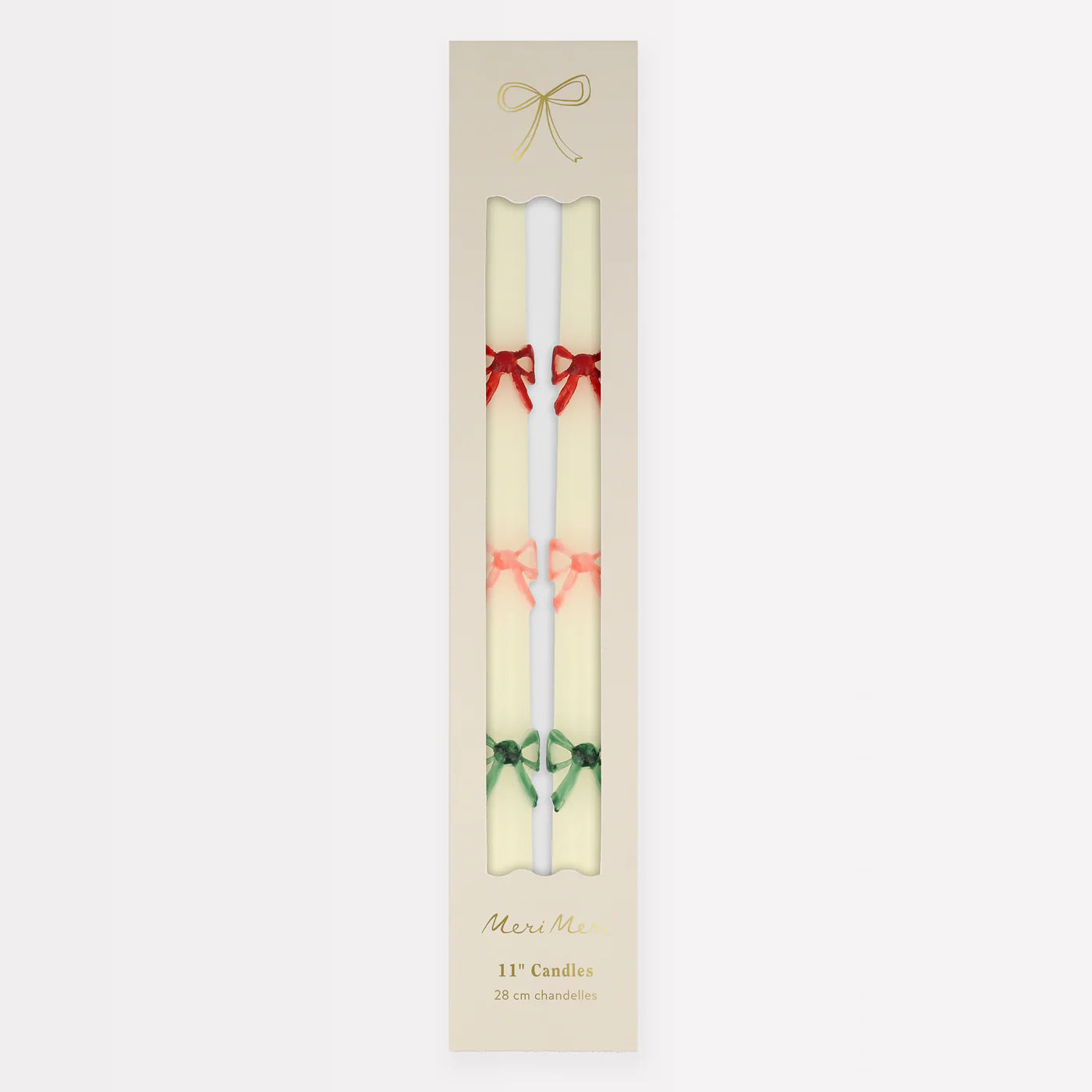 Multi Color Bow Taper Candles