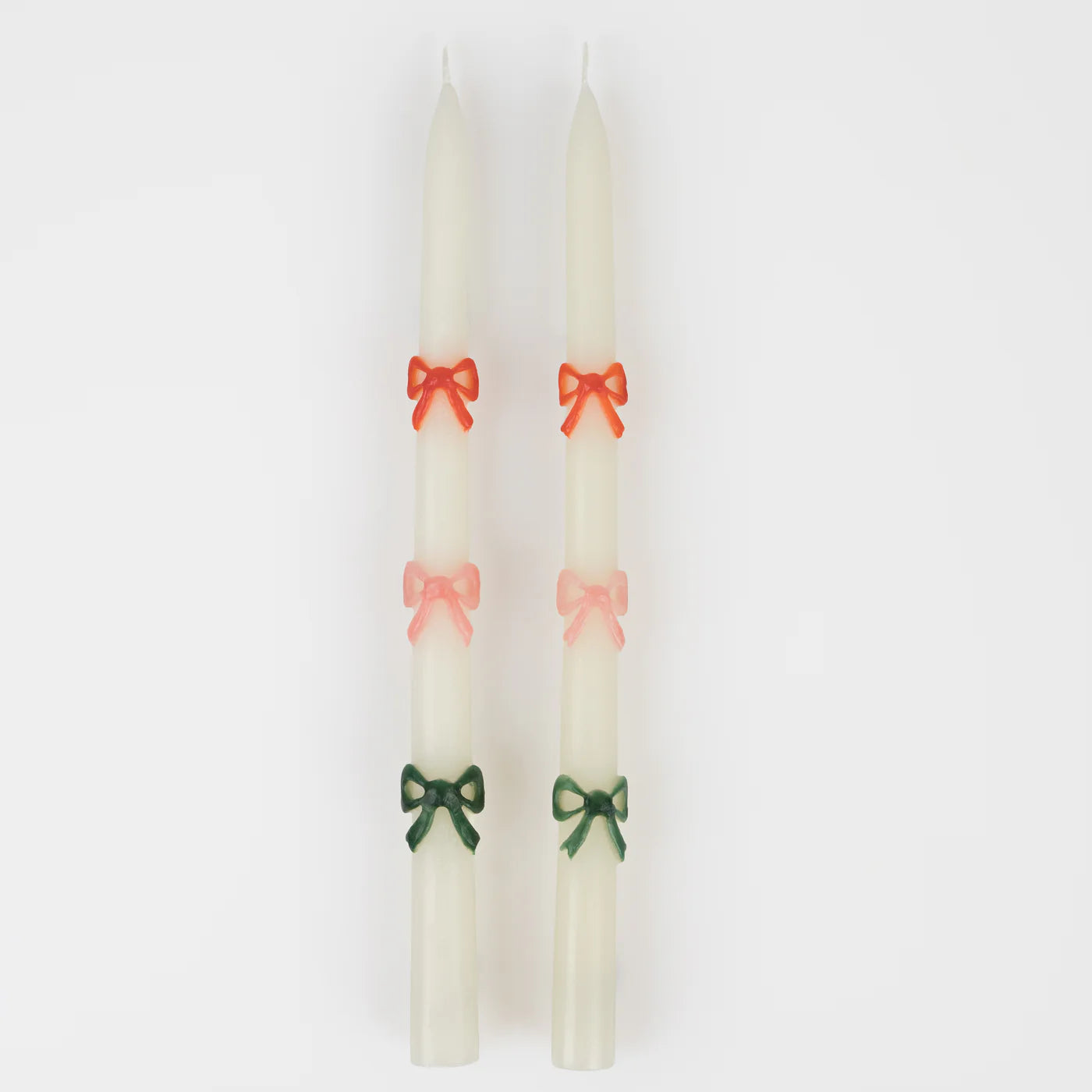 Multi Color Bow Taper Candles