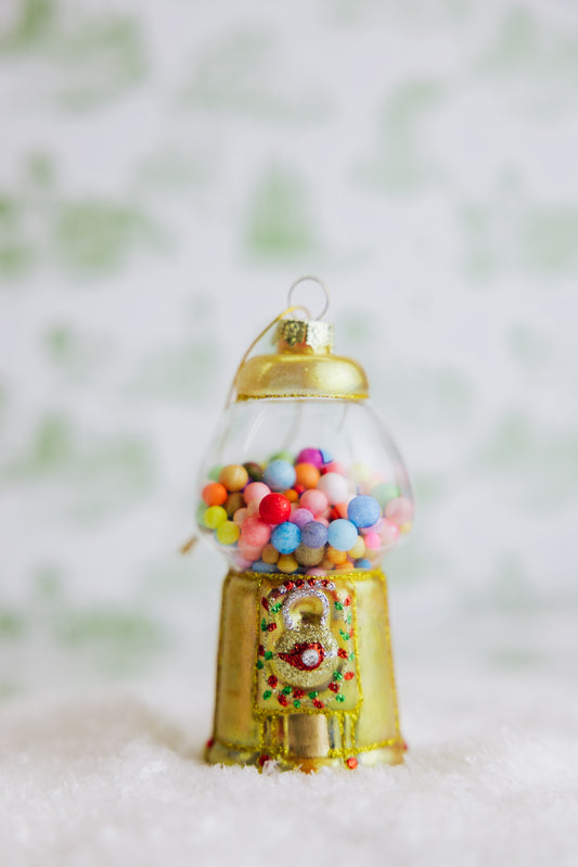 Gold Gumball Machine Ornament