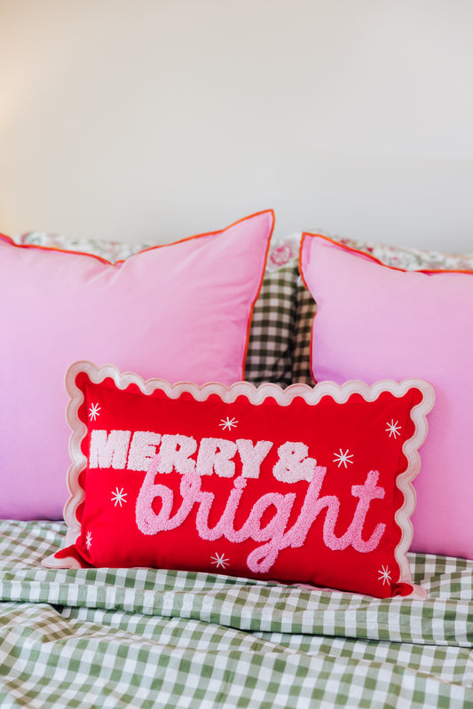 Merry & Bright Scallop Pillow