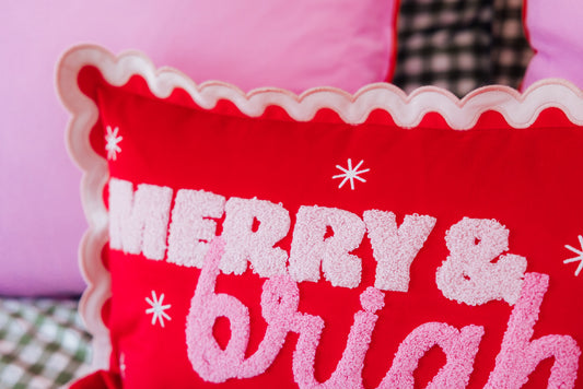 Merry & Bright Scallop Pillow