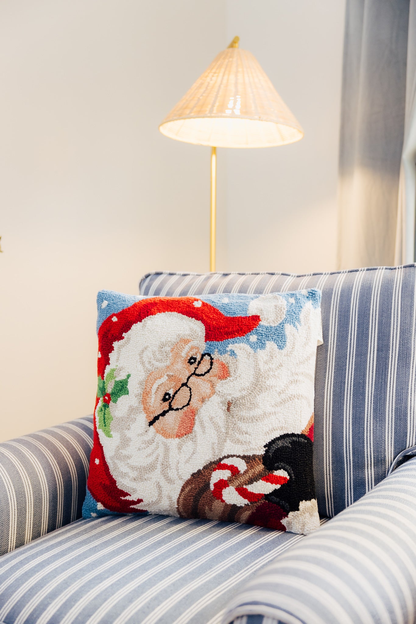 Santa With Glasses Hook Pillow