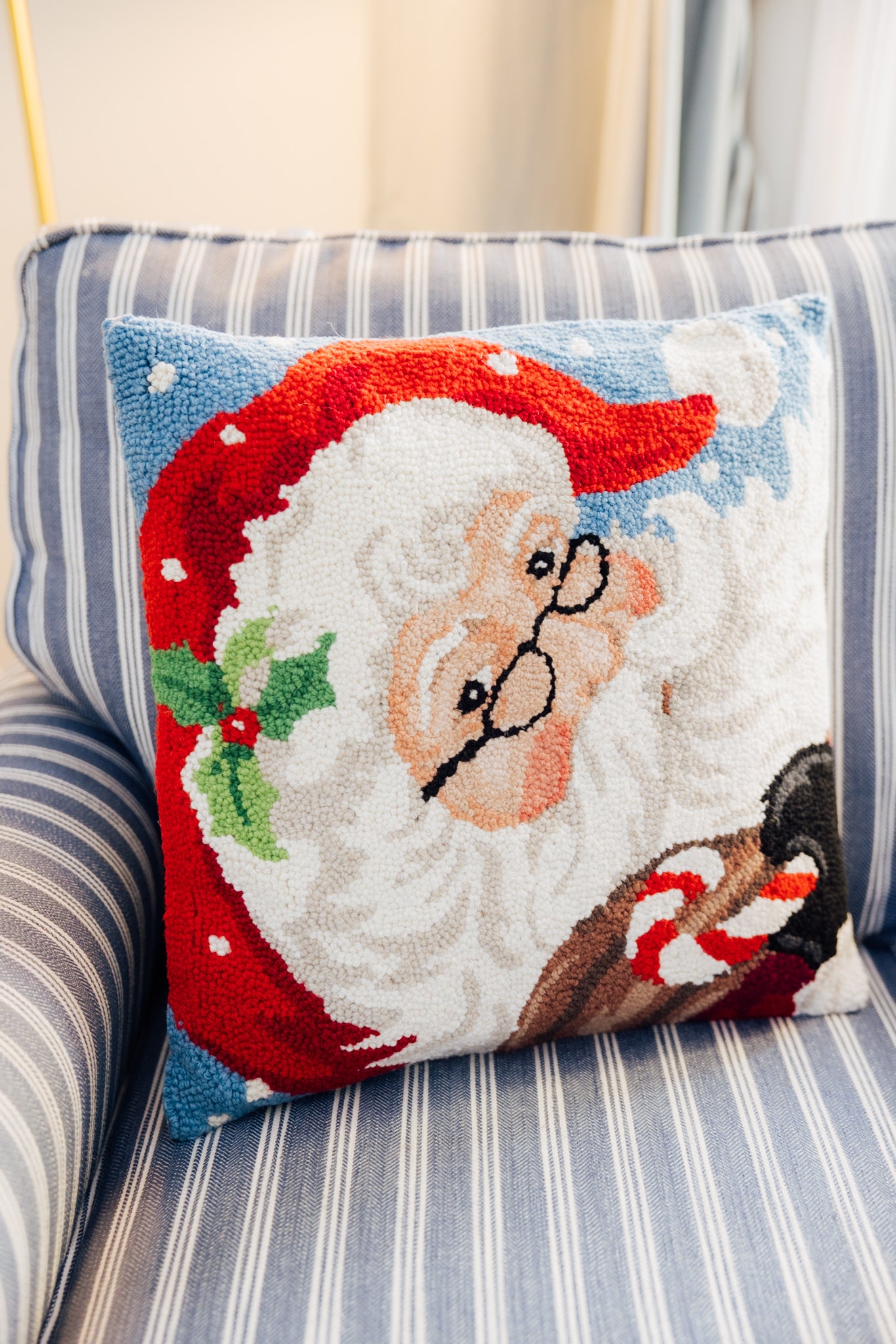 Santa With Glasses Hook Pillow