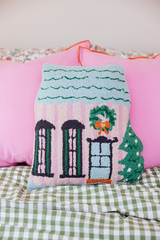 Holly Stripe Shaped House Hook Pillow