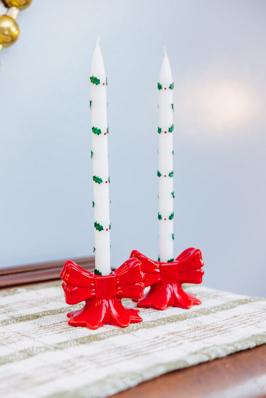 Very Merry Bow Taper Holder