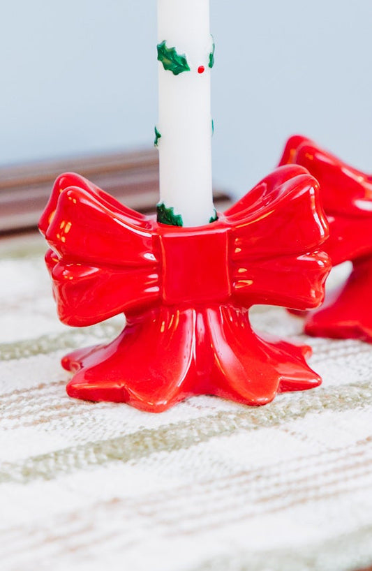Very Merry Bow Taper Holder
