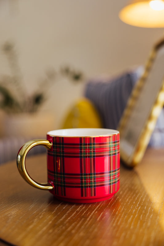 Red Plaid Coffee Mug
