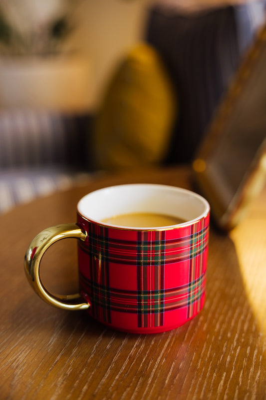 Red Plaid Coffee Mug