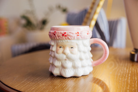 18oz Pink Santa Mug