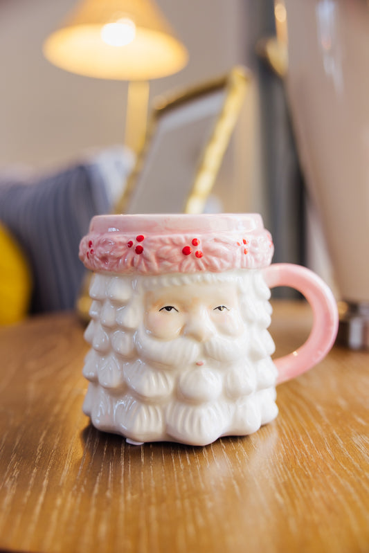 18oz Pink Santa Mug