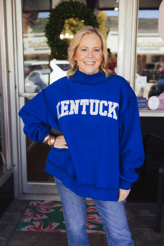 Kentucky Embroidered Mock Neck Sweatshirt