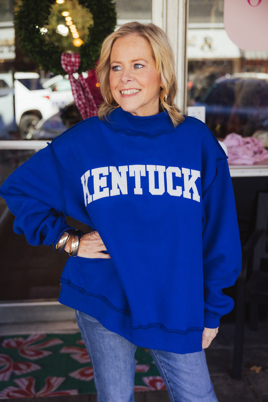 Kentucky Embroidered Mock Neck Sweatshirt