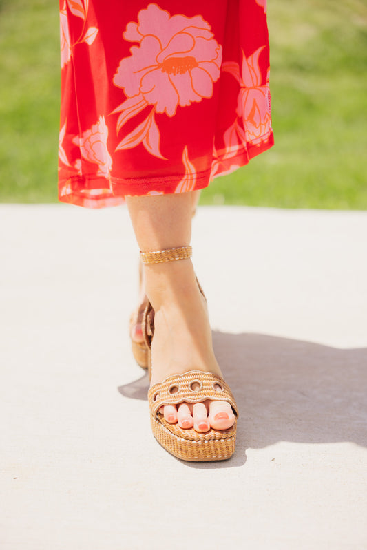 Moorea Cognac Platform Sandal