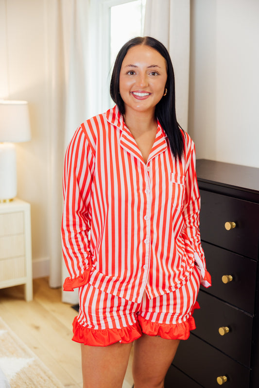 Peppermint Stripe Pajamas Short Set
