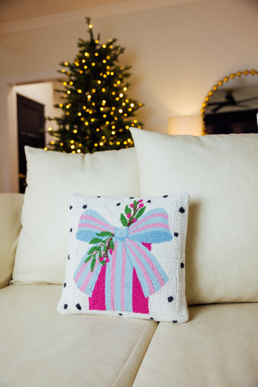 Spotted Holiday Present Hook Pillow