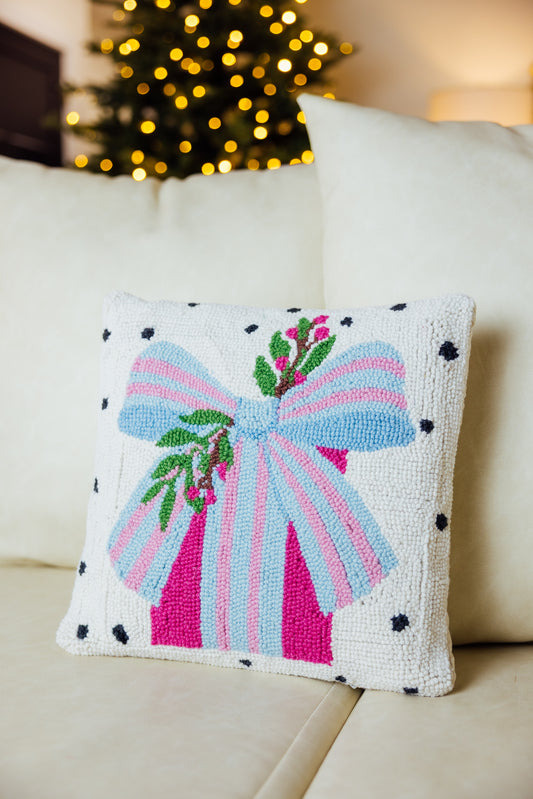 Spotted Holiday Present Hook Pillow