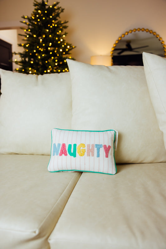 Naughty & Nice Reversible Pillow