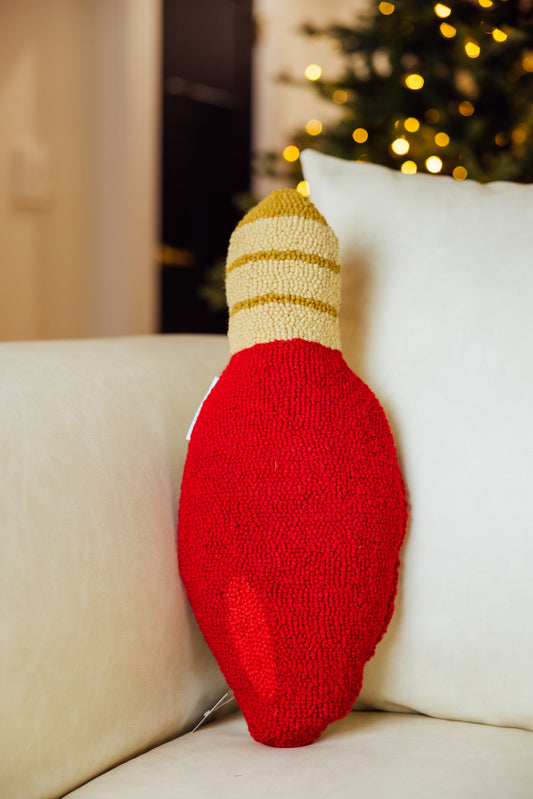 Christmas Light Bulb Hook Pillow