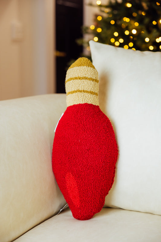 Christmas Light Bulb Hook Pillow