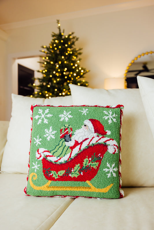 Santa Sleigh Hook Pillow