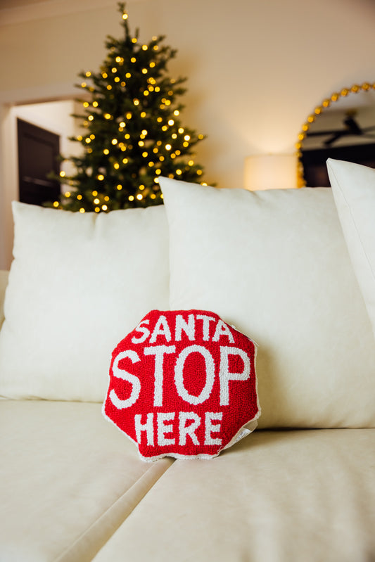 Shaped Santa Stop Sign Hook Pillow