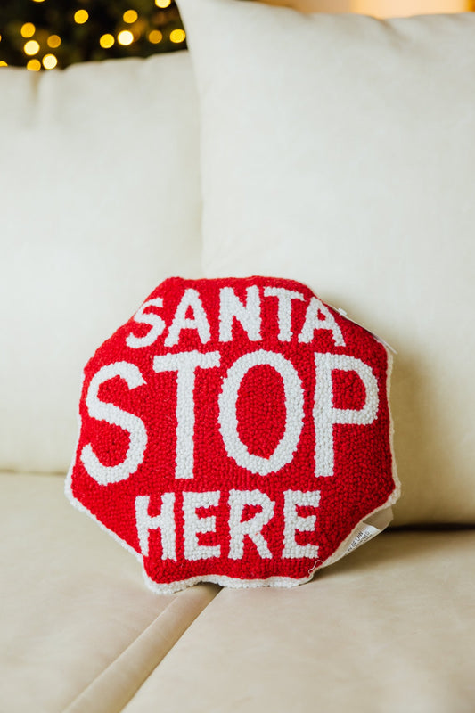 Shaped Santa Stop Sign Hook Pillow
