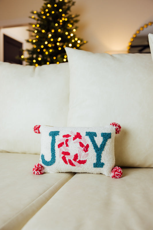 Pink Joy With Pompoms Hook Pillow
