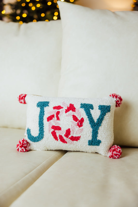 Pink Joy With Pompoms Hook Pillow