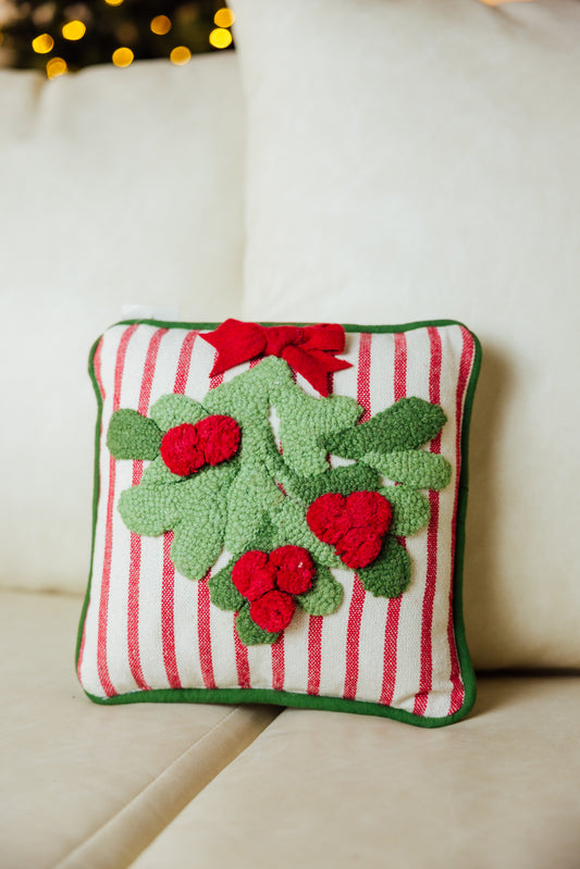 Mistletoe With Piping Hook Pillow