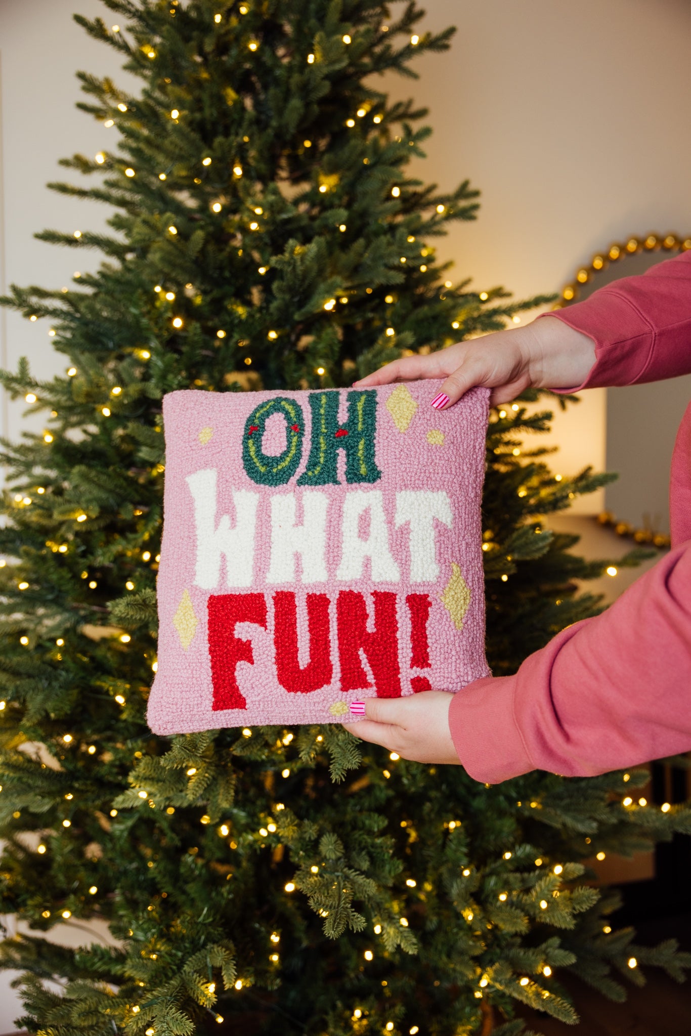 Oh What Fun Hook Pillow