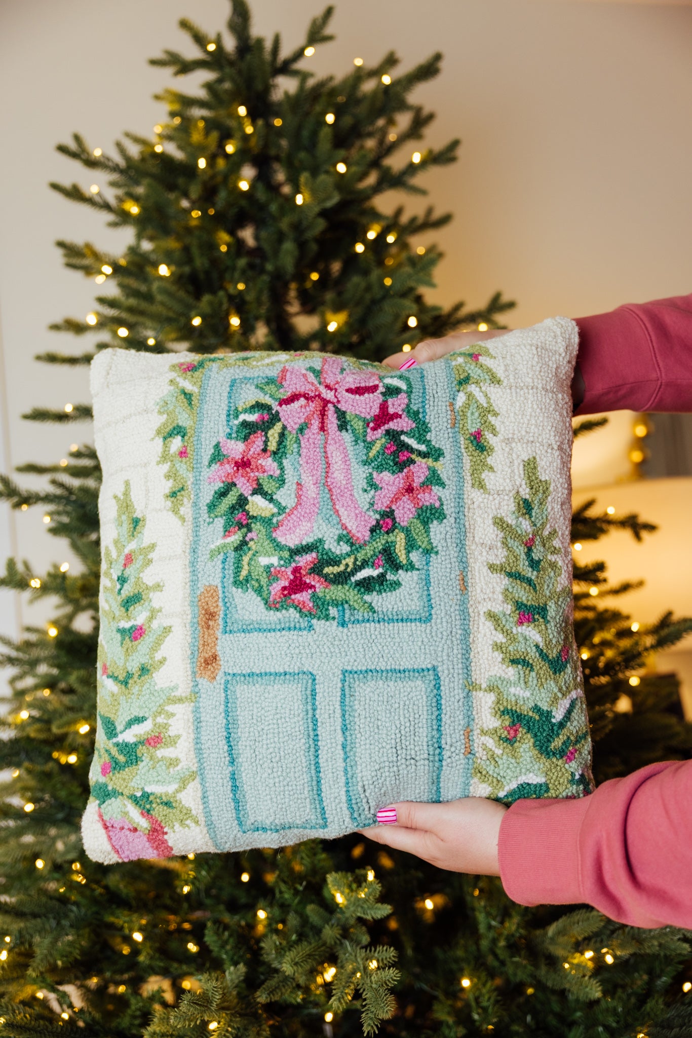 Holiday Front Porch Hook Pillow