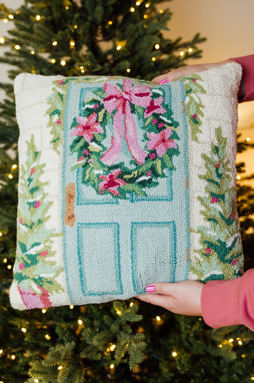 Holiday Front Porch Hook Pillow