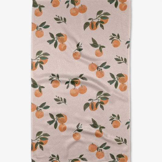 Pretty in Peach Geometry Tea Towel