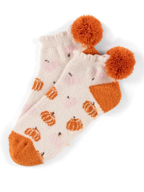 Pumpkin Pom Socks