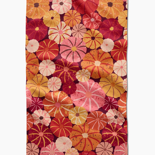 Spicy Pumpkins Geometry Tea Towel