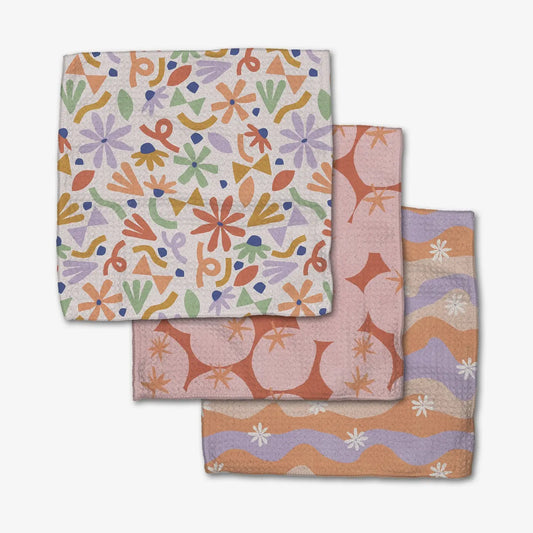 Summer Floral Party Dishcloth Geometry Set